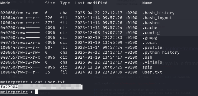 Metasploit étape 2
